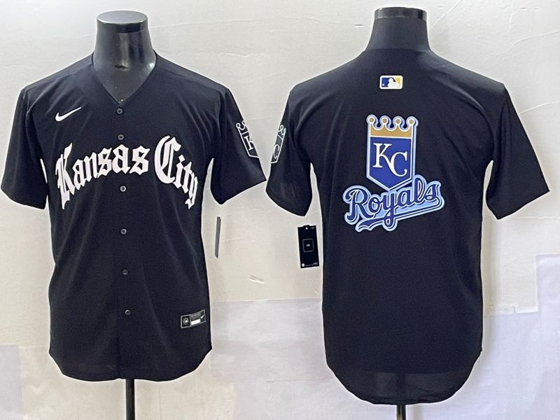 Men 2025 Kansas City Royals Blank Black Five generations Joint Name Nike MLB Jersey style 3->kansas city royals->MLB Jersey